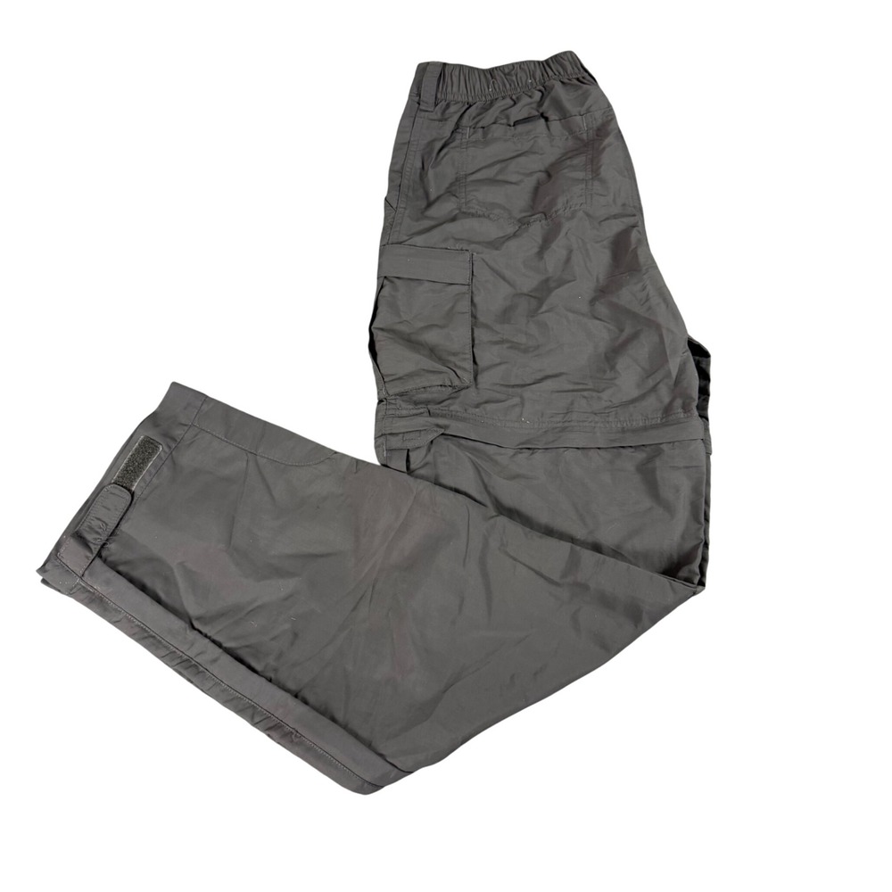 REI Womens 4 Convertible Cargo Hiking Pants Zip Off Shorts Gray Nylon Outdoor